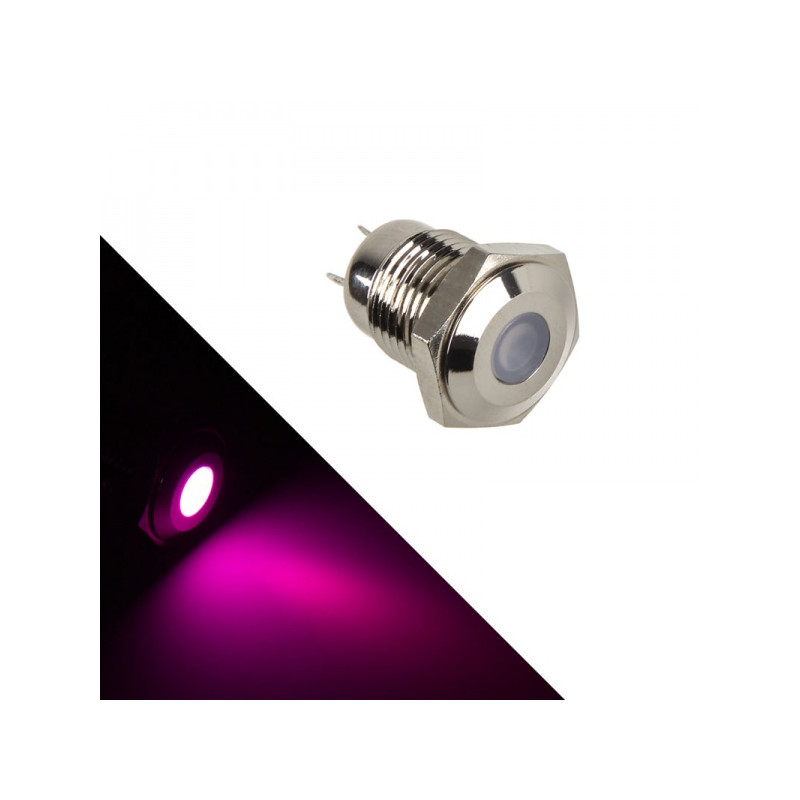 Interruttore lamptron led viola - argento