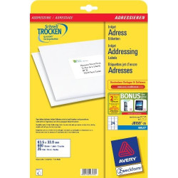 etichette avery inkjet bianche j8159-25fogli (24 etichette/foglio