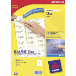 etichette avery inkjet trasparenti j8567-25 fogli (1 etichette/foglio