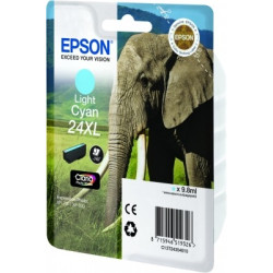 cartuccia epson t2435 24xl - elefante - ciano chiaro [c13t24354012]