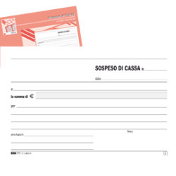 blocco edipro sospeso di cassa 50 fogli x 2 copie autoricalcante