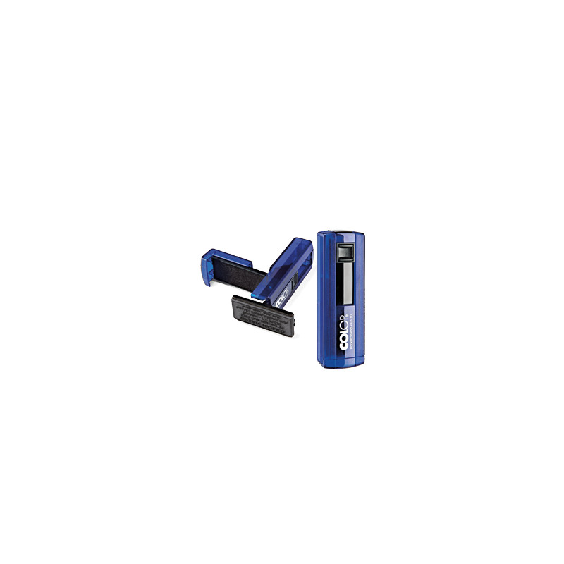 timbro pocket stamp plus 30 blu indigo 18x47mm autoinchiostrato colop