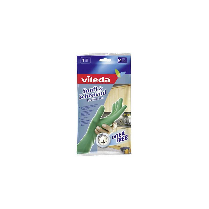 guanti in gomma vileda dermo plus m 1 coppia [665]