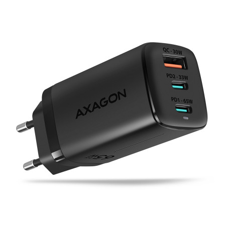 alimentatore da rete axagon 3 porte usb tipo-c 65w nero [acu-dpq65]