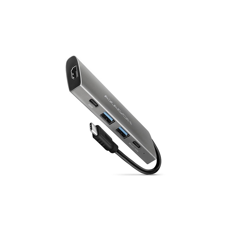 hub usb axagon 2 porte tipo-c/a 3.2 argento [hmc-5g2]