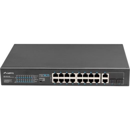 switch lanberg 16x100mb poe+/2x ethernet 250w rsfe-16p-2c-25