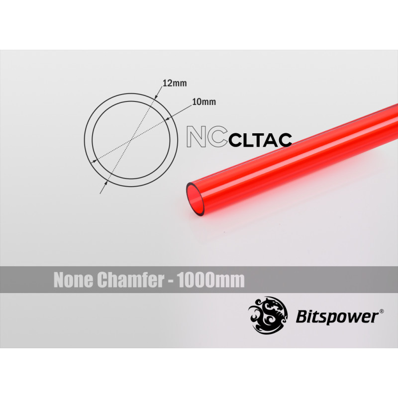 Tubo di collegamento bitspower crystal 12/10mm rosso