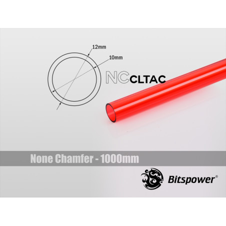 Tubo di collegamento bitspower crystal 12/10mm rosso