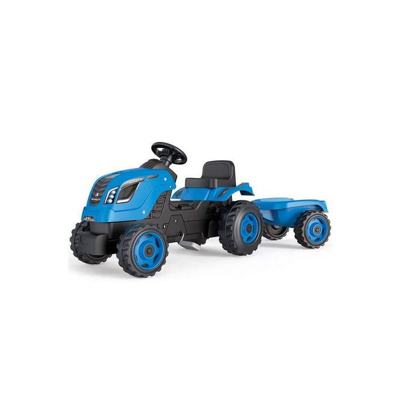 cavalcabile per bambini smoby farmer xl steptrator+trailer blu [wjsmoj0u9010129]