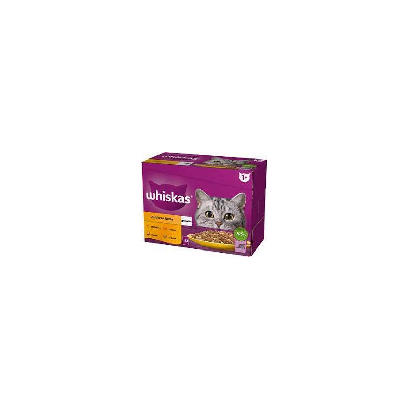 cibo umido per gatti whiskas gelatina pollame anatra tacchino pollo