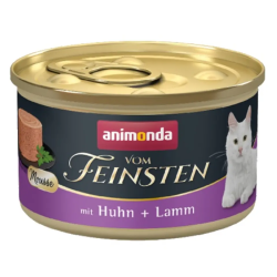 cibo umido animonda vom feinsten mush pollo e agnello per gatti 85g
