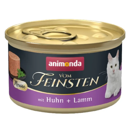 cibo umido animonda vom feinsten mush pollo e agnello per gatti 85g