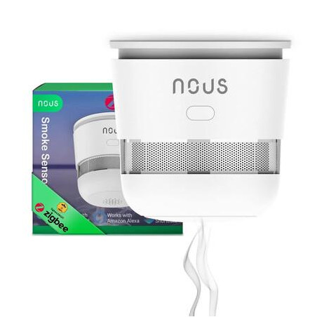 sensore di fumo intelligente nous zigbee 3.0 fotoelettrico 52x52mm