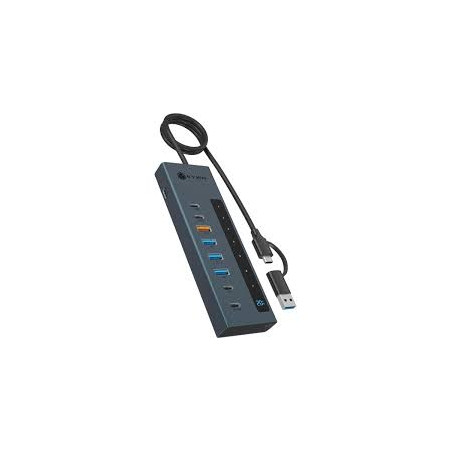 hub usb icy box ib-hub1743-cpd usb-c/1 usb-a antracite