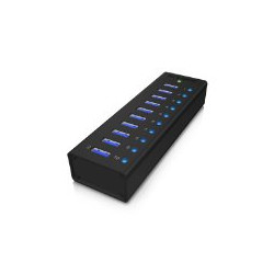 hub usb icybox usb 3.0 con 10 porte [ib-ac6110]