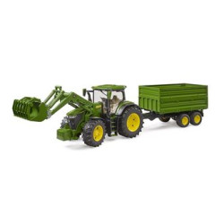 modellino bruder trattore john deere 7r 350 con rimorchio tandem