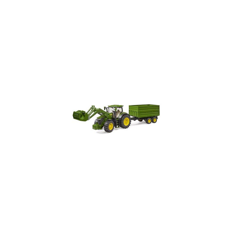 modellino bruder trattore john deere 7r 350 con rimorchio tandem