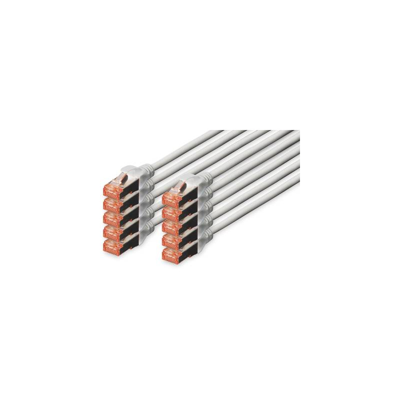 cavo patch digitus rj45 cat6 s/ftp 1m grigio 10pz [dk-1644-010-10]