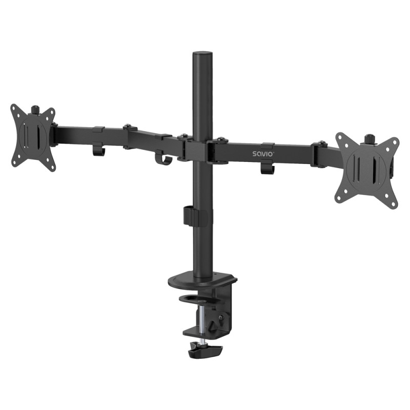 supporto monitor savio braccio da tavolo per monitor doppio 17-32"