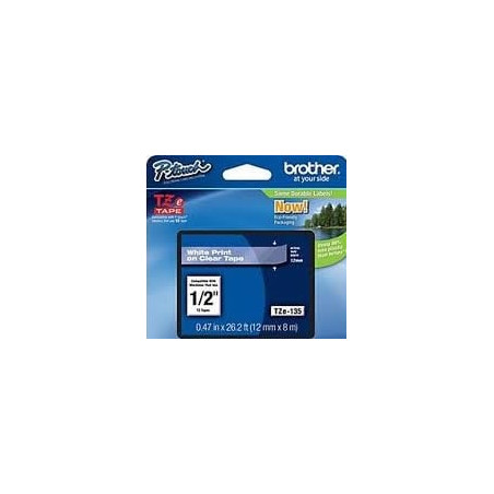 nastro brother tze-135 2mmx8mt 12mm bianco/trasparente [tz-e135]