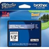 nastro brother tze-135 2mmx8mt 12mm bianco/trasparente [tz-e135]