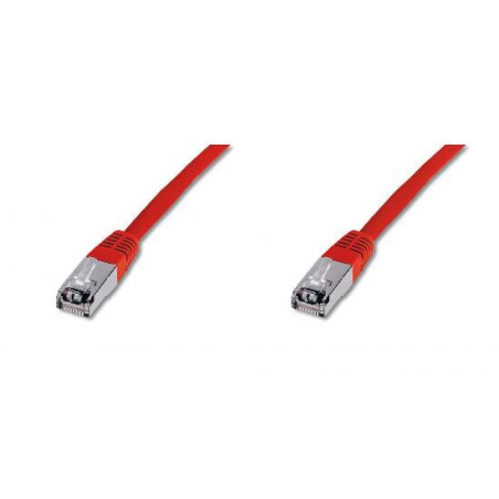 Cavo di rete digitus schermato f/utp cat. 5e mt. 1 rosso [dk1522010r]
