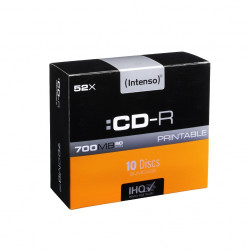 confezione cd-r intenso 700mb 10pcs slimcase"printable"
