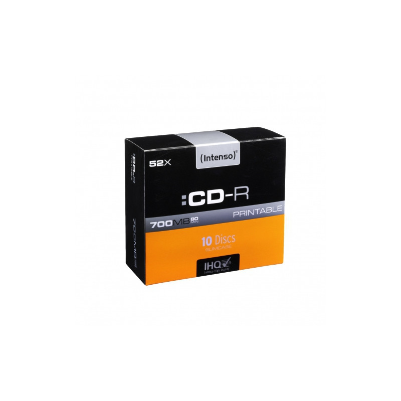 confezione cd-r intenso 700mb 10pcs slimcase"printable"