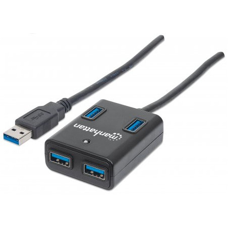 hub usb manhattan 3.0 4 porte nero