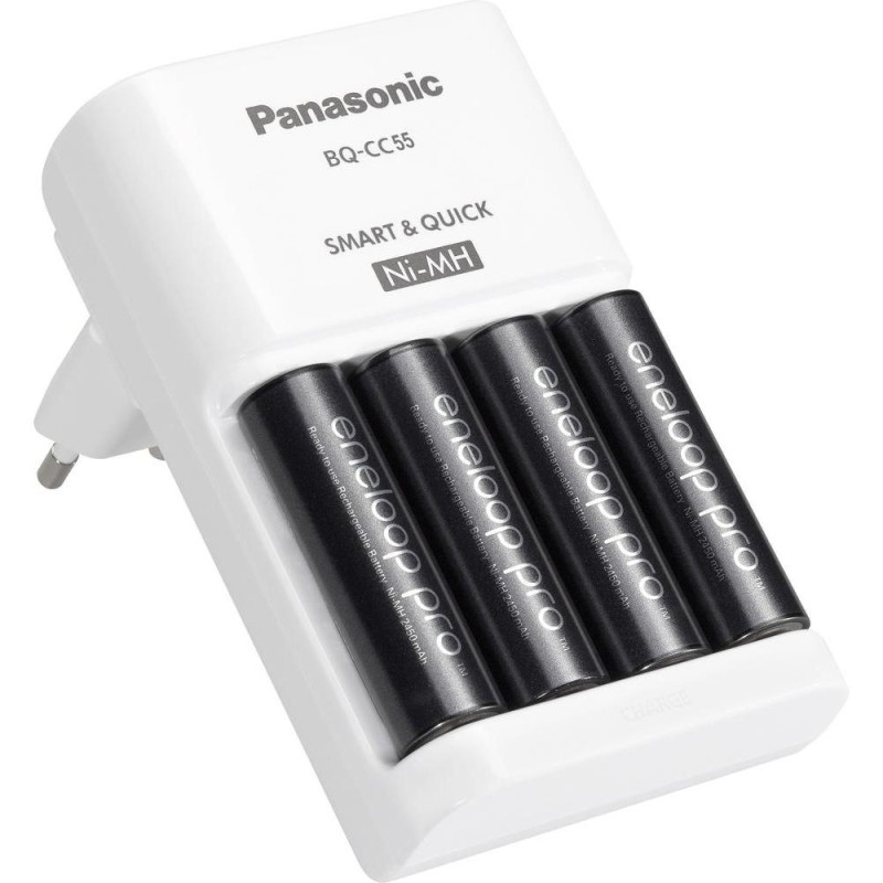 caricabatterie panasonic eneloop bq-cc55 carica rapida aa 550ma