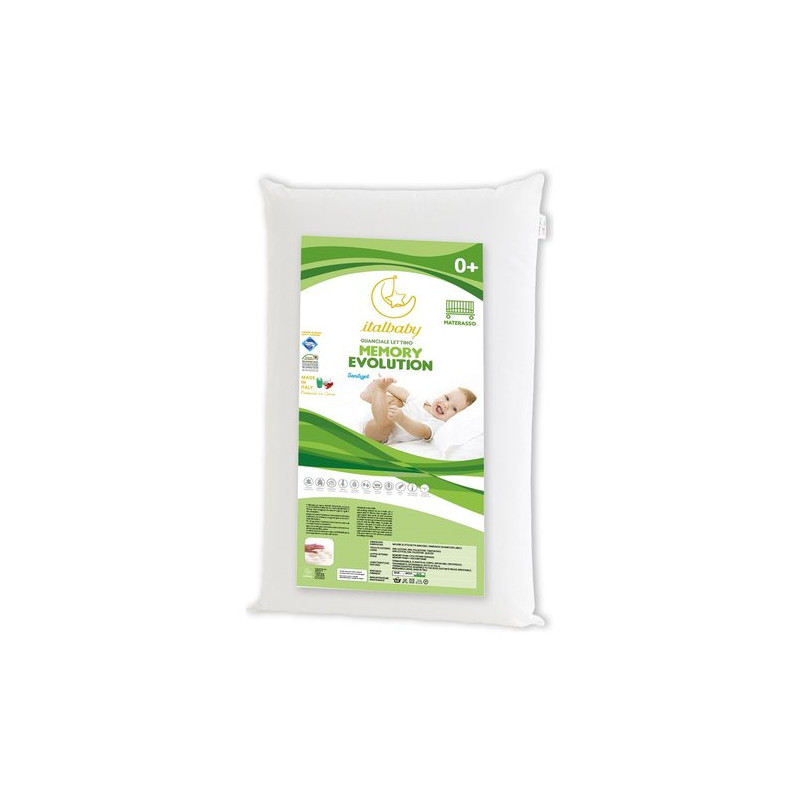 cuscino lettino italbaby memory 0+ antiacaro traspirante 38x58x5cm