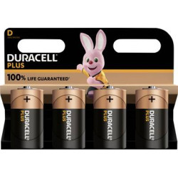 pila alcalina duracell plus d/lr20/1.5v/4pz/nero [142039]