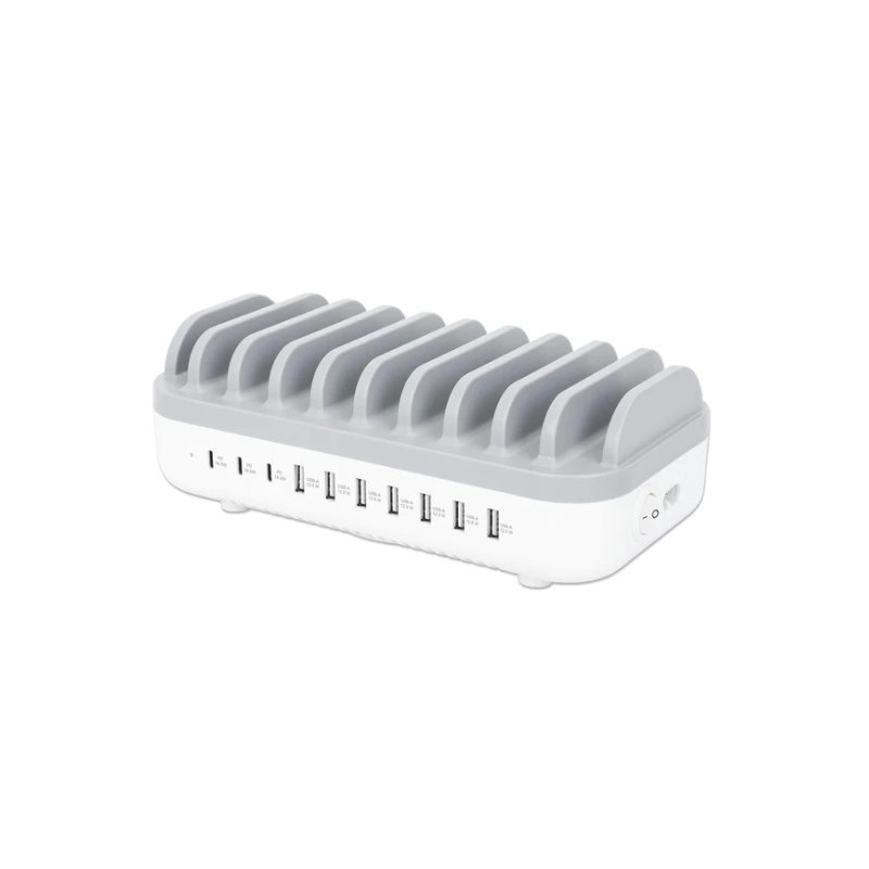 docking station manhattan stazione di ricarica 10 porte usb 120w
