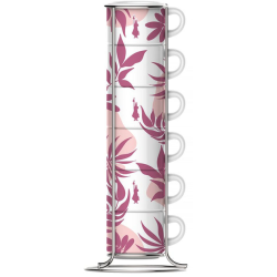 set tazzine caffe' bialetti primavera 90ml rosa 6pz [29596]