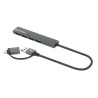 hub usb manhattan 181006 usb 3.2 a 4 porte grigio [181006]