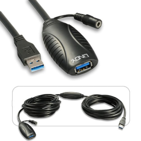 Cavo usb lindy 3.0 active extension 10m [43156]