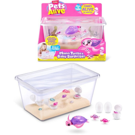 giocattolo pets alive mamma tartaruga e tartarughina multicolore