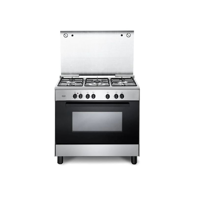 cucina a gas de longhi fgvx 96 sg con 5 fuochi classe a acciaio inossidabile/nero