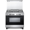 cucina a gas de longhi fgvx 96 sg con 5 fuochi classe a acciaio inossidabile/nero