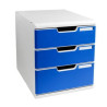 cassettiera da scrivania multiform modulo 3 cassetti a4 grigio/blu