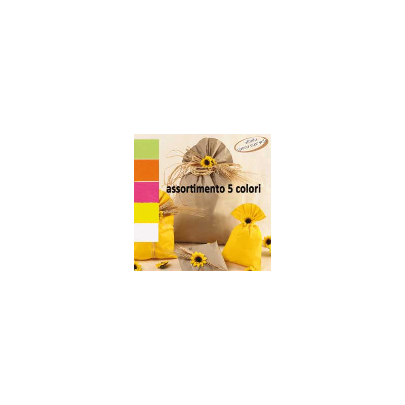 100 buste regalo in ppl perla mat 16x25cm assortimento 5 colori [ud805prr