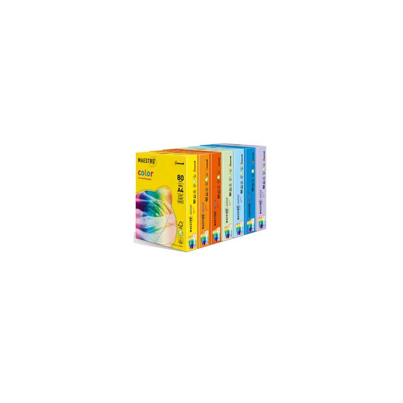 carta in risma colorata mondi 250 fogli a4 160gr maestro color azzurro