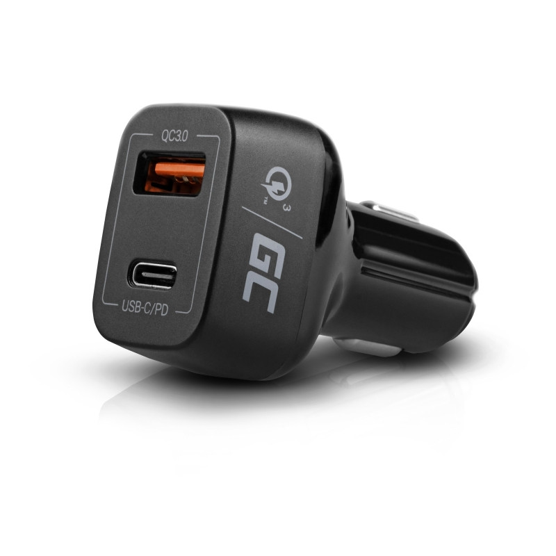 alimentatore da auto green cell usb-c power delivery + usb quick