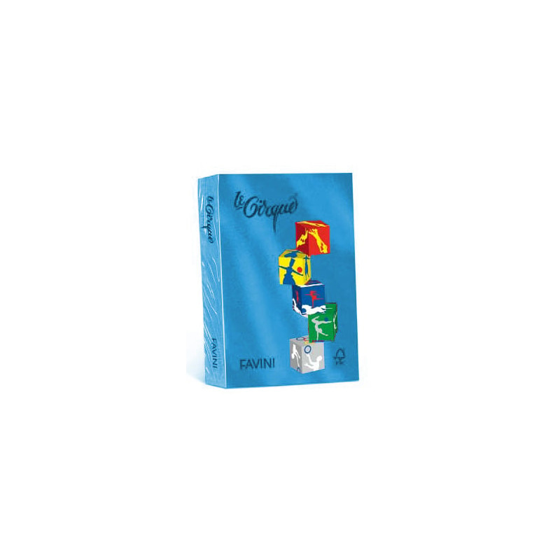 Carta in risma colorata favini 500 fogli a3 80gr lecirque azzurro