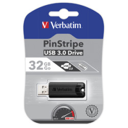 Pen drive 32gb verbatim usb 3.0 pinstripe nero