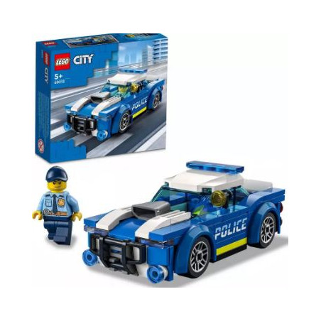 lego city - auto della polizia 1 figurine blu/bianco/nero [60312]
