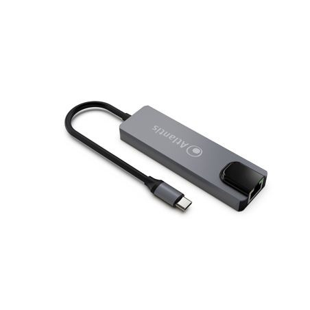 adattatore multiporta atlantis land 2xusb-c a gigabit ethernet