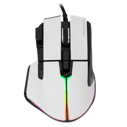 mouse gaming white shark marrok rgb usb 12000dpi 9 tasti bianco