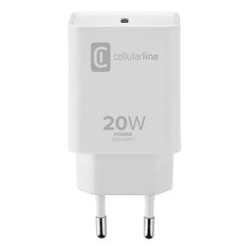 caricabatterie da rete cellularlineper iphone 8 usb-c 20w bianco