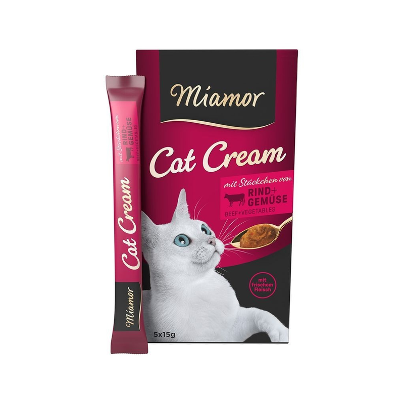 cibo umido per gatti miamor crema con manzo/verdure 55x15g